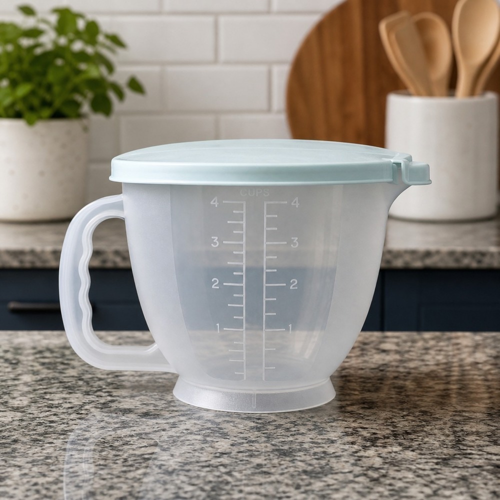 Tupperware Classic Measuring Mix N Store Pitcher Bowl 4-Cup With Lid Teal